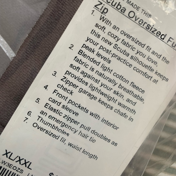 🍋LULULEMON SCUBA OVERSIZED FULL ZIP HOODIE/JACKET-XS/S, M/L, XL/XXL-LUNAR ROCK - Picture 9 of 12